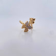 Anillo Mariposa Doble 3.65gr / T7 / Circones Blancos Dos Oros Amarillo Blanco 18K $