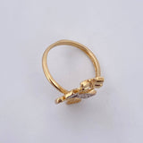 Anillo Mariposa Doble 3.65gr / T7 / Circones Blancos Dos Oros Amarillo Blanco 18K $