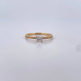 Anillo Solitario 1.45gr / T7 1/2 / Circones Blancos Oro Amarillo 18K $