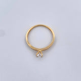 Anillo Solitario 1.45gr / T7 1/2 / Circones Blancos Oro Amarillo 18K $