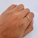 Anillo Silueta Corazon Linea Vida 1.2gr / T6 1/4 / Liso Oro Amarillo 18K $