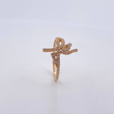 Anillo Fe 1.85gr / T5 3/4 / Circones Blancos Oro Amarillo 18K $