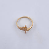 Anillo Fe 1.85gr / T5 3/4 / Circones Blancos Oro Amarillo 18K $