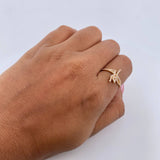 Anillo Fe 1.85gr / T5 3/4 / Circones Blancos Oro Amarillo 18K $