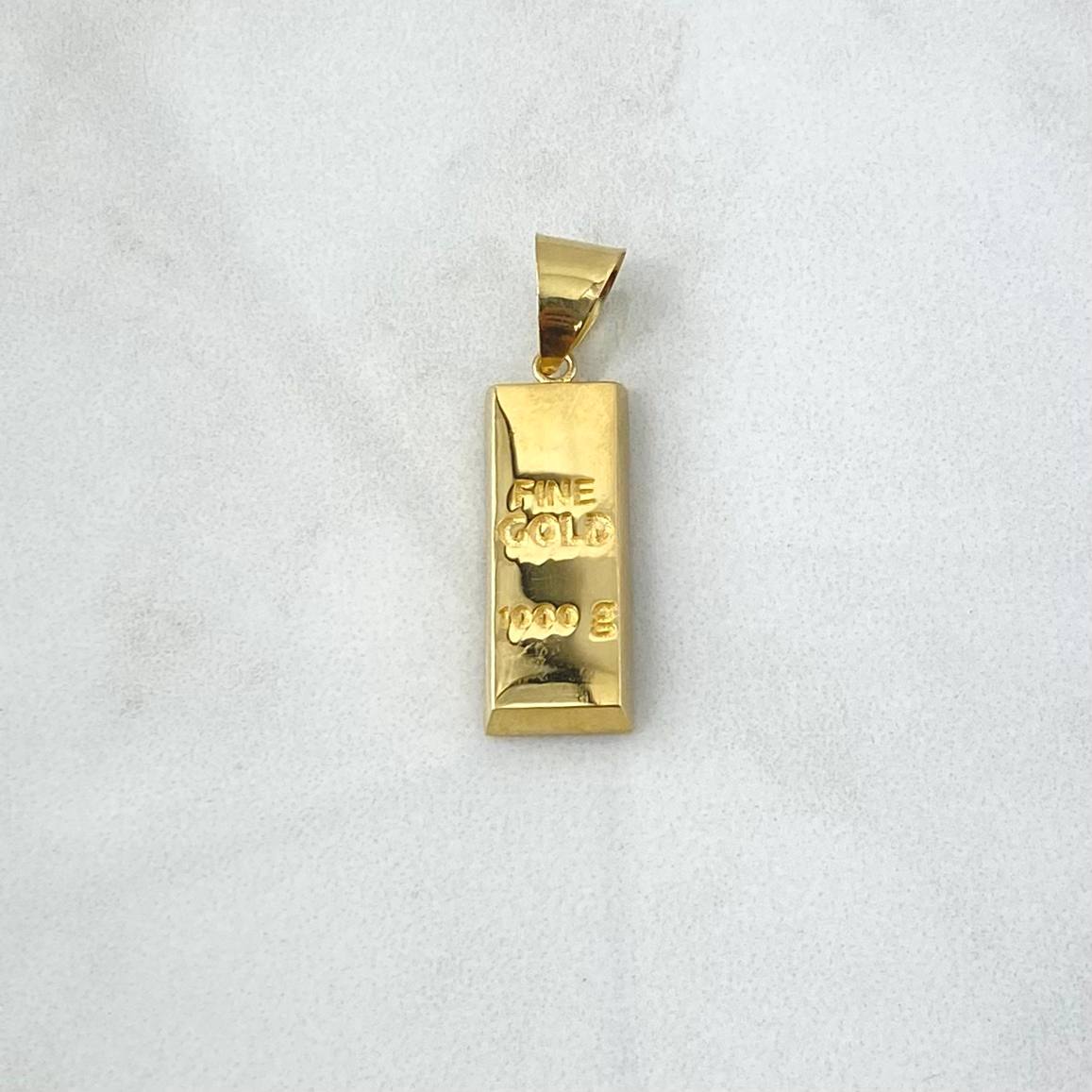 Dije Lingote 2.4gr / 3.1cm / 9mm Oro Amarillo +4 18K *