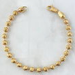 Pulso Militar 15.55gr / 21cm / 5.7mm Bolas Diamantadas Oro Amarillo 18K