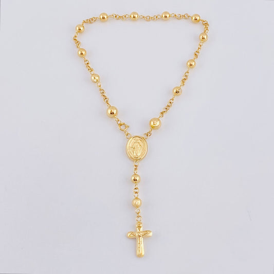 Pulso Denario Virgen Milagrosa 3.55gr / 18cm / 3.85mm Oro Amarillo 18K