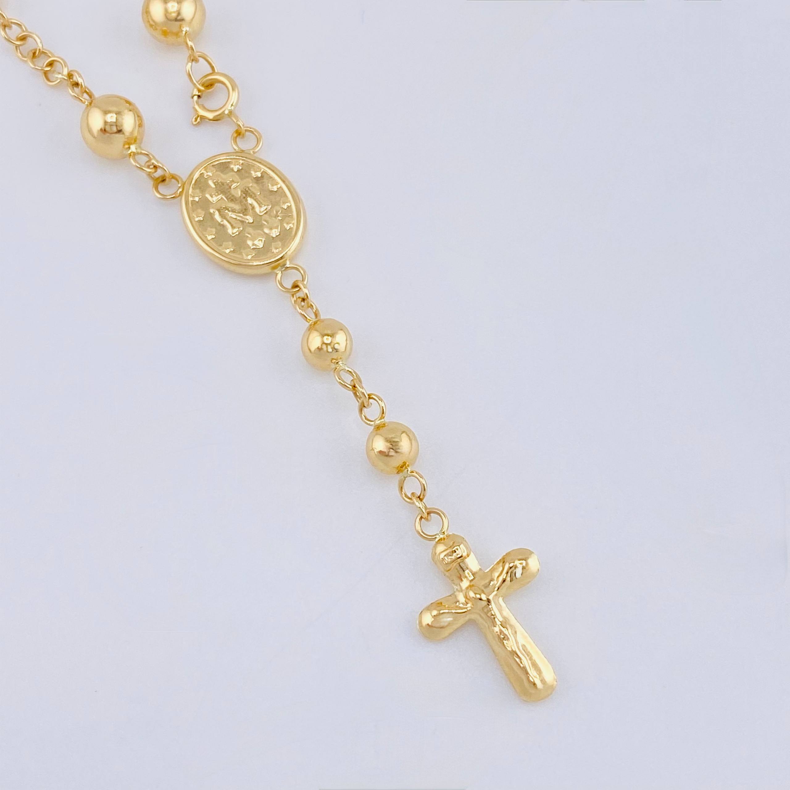 Pulso Denario Virgen Milagrosa 3.55gr / 18cm / 3.85mm Oro Amarillo 18K