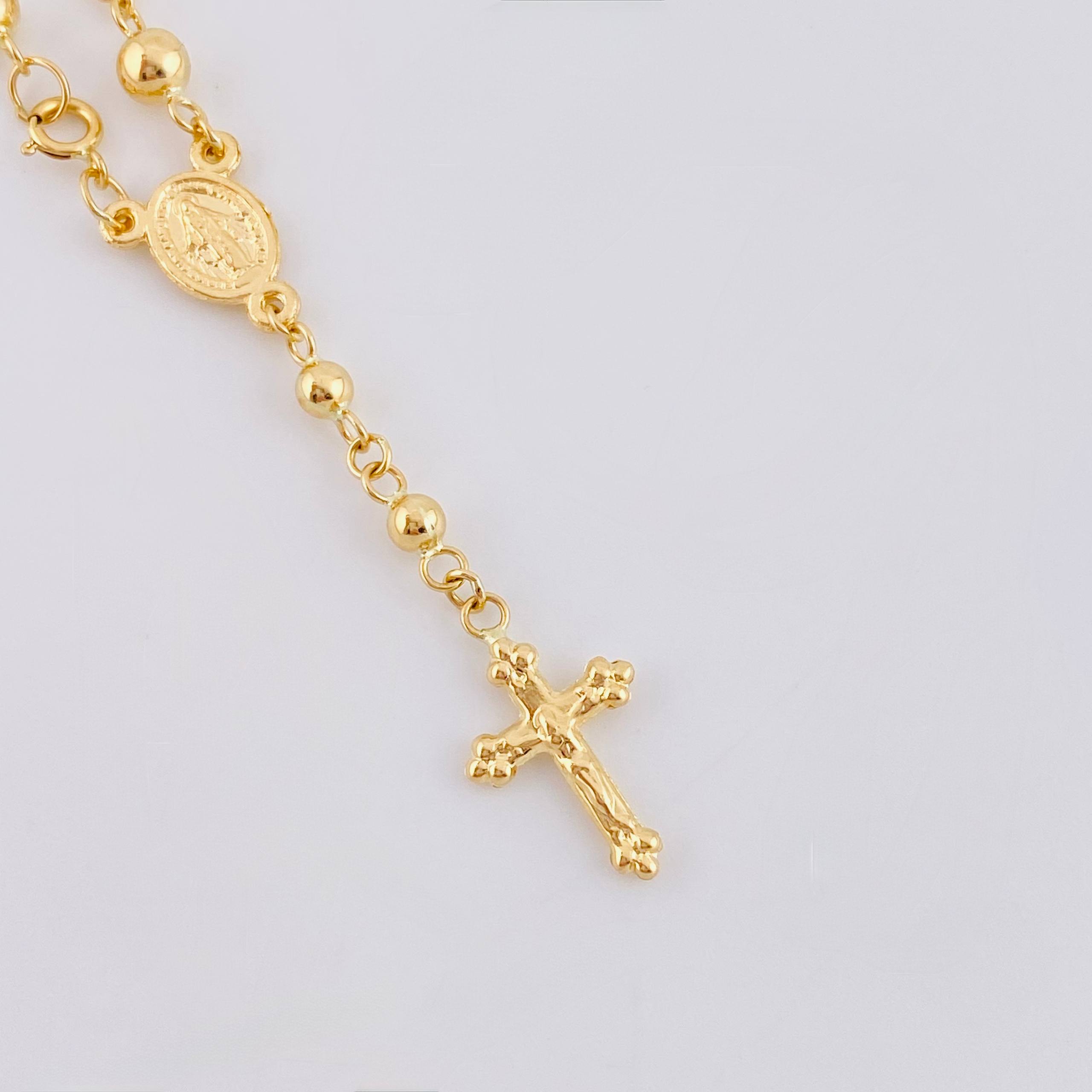 Pulso Denario Virgen Milagrosa 3.3gr / 20cm / 2.95mm Oro Amarillo 18K *