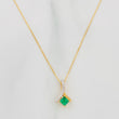 Set Cadena Veneciana + Dije Rombo Lazo Cruzado Esmeralda 15Pts Diamantes 4Pts / 1.65 g / 50 cm Oro Amarillo 18K