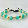 Pulsera Negra Esmeralda Segmentos Rayado 2.8gr / Oro Amarillo 18K *