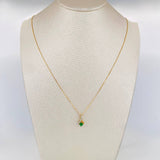 Set Cadena Veneciana + Dije Rombo Lazo Cruzado Esmeralda 15Pts Diamantes 4Pts / 1.65 g / 50 cm Oro Amarillo 18K