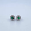 Topos Halo Movil 2.25gr / 6.7mm Esmeraldas 36Pts - Diamantes Blancos 25Pts Oro Blanco 18K (Joya)