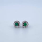Topos Halo Movil 2.25gr / 6.7mm Esmeraldas 36Pts - Diamantes Blancos 25Pts Oro Blanco 18K (Joya)