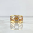 Anillo Triple Cajon Horizontal 5.5gr / T7 1/4 / Circones Blancos Dos Oros Amarillo Rosa 18K