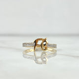 Anillo Fe 2.15gr / T6 3/4 / Circones Blancos Oro Amarillo 18K