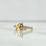 Anillo Fe 2.15gr / T6 3/4 / Circones Blancos Oro Amarillo 18K