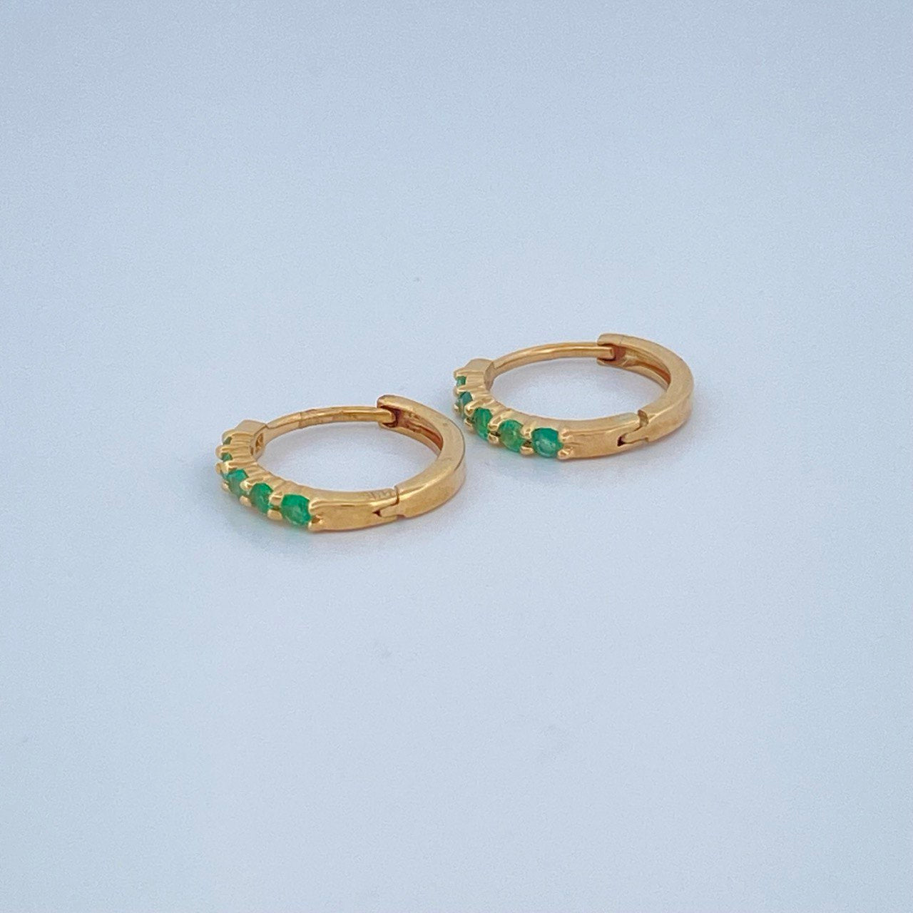 Candongas Carril 1.05gr / 1.2cm / Oro Amarillo 18K &