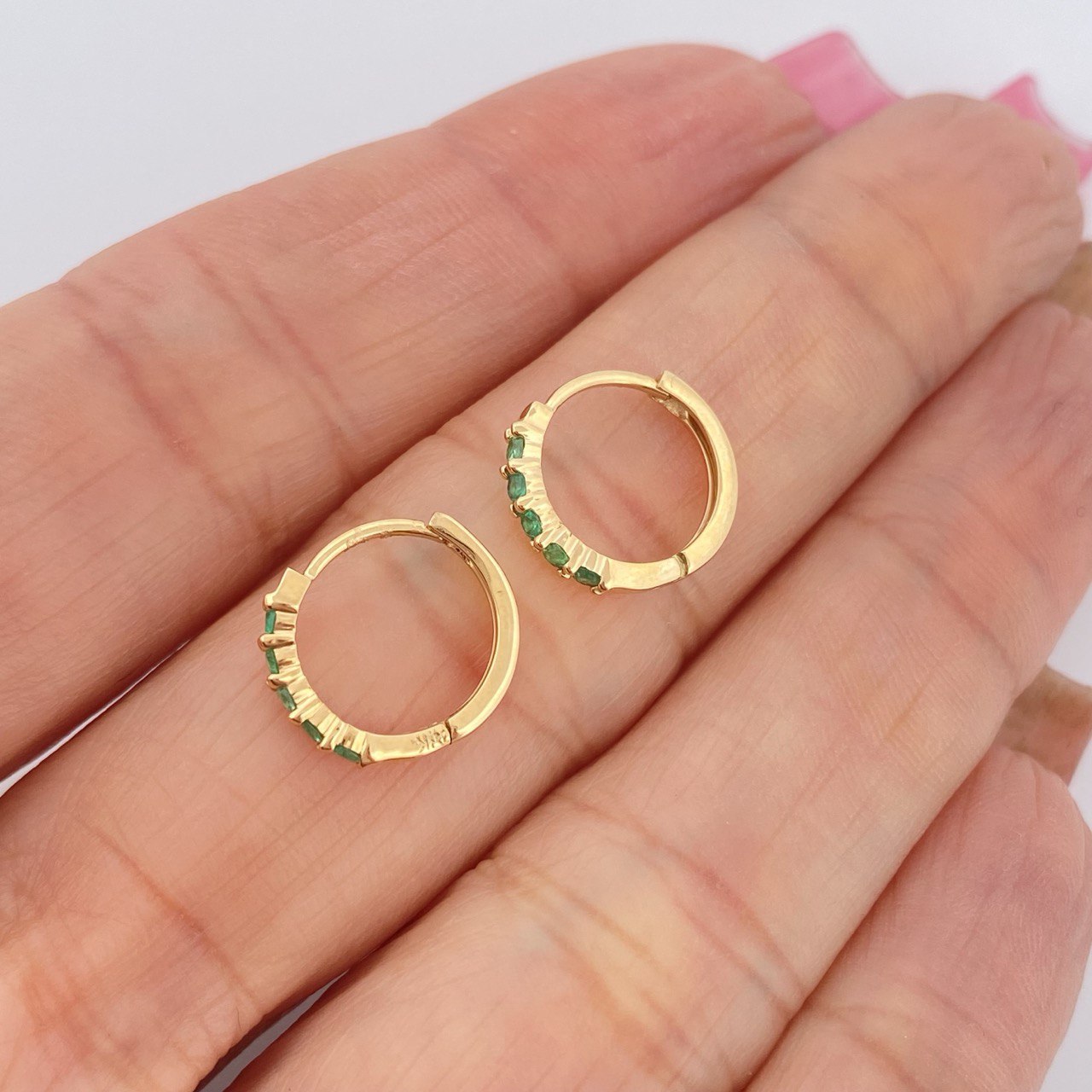 Candongas Carril 1.05gr / 1.2cm / Oro Amarillo 18K &