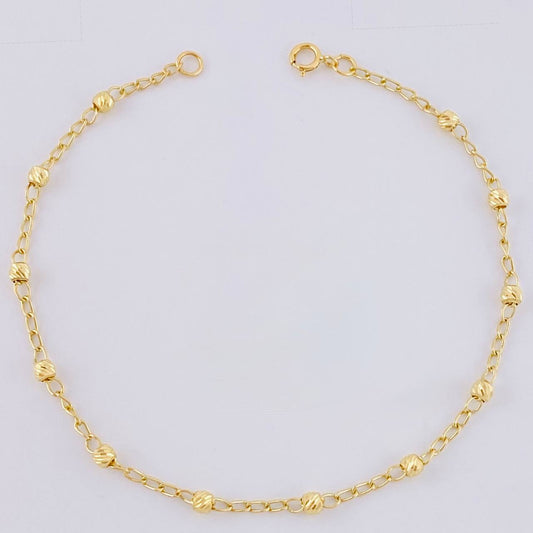 Pulso Tipo Militar Diamantada 1.5 g / 18.5 cm / 3 mm Oro Amarillo 18K