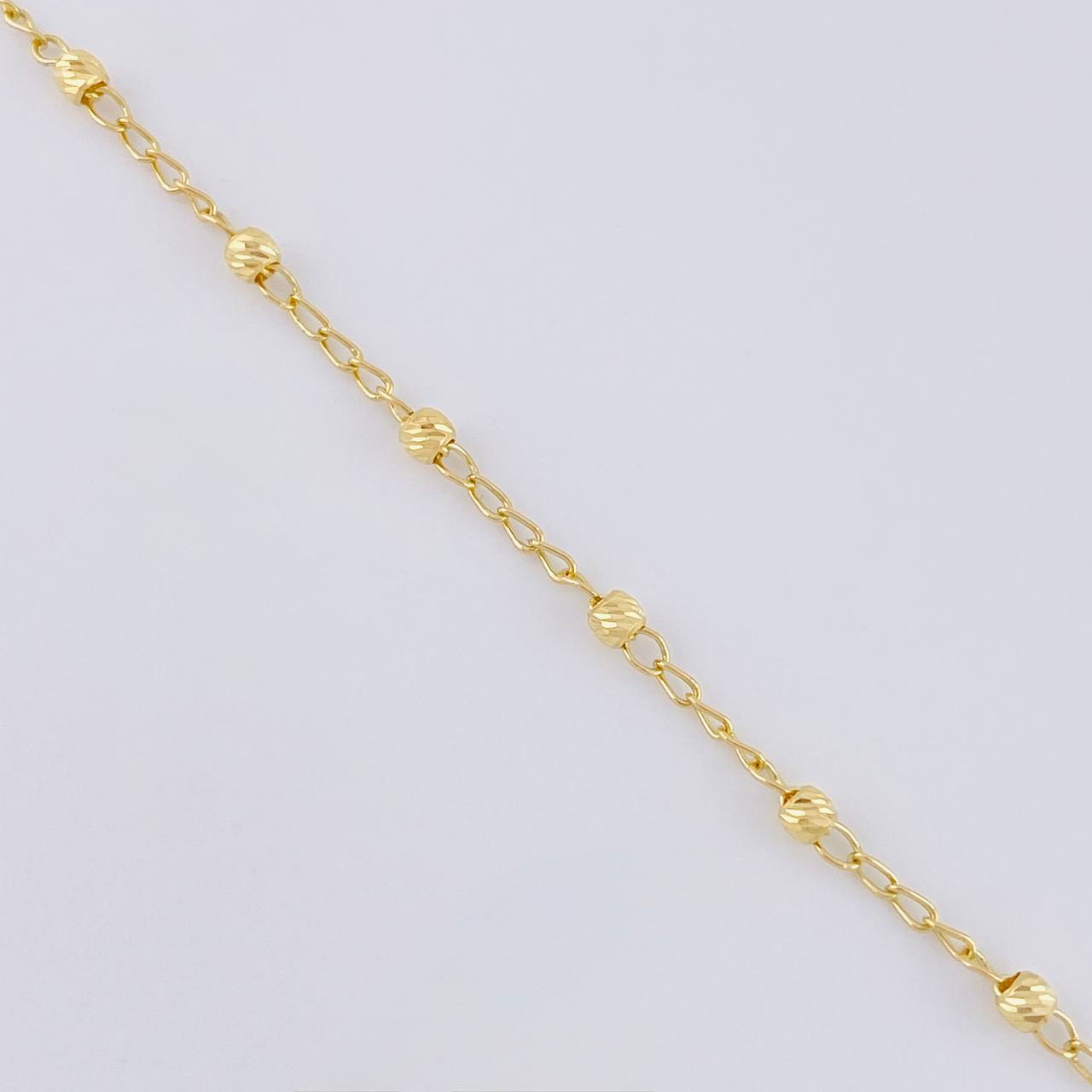 Pulso Tipo Militar Diamantado 1.5 g / 18.5 cm / 3 mm Oro Amarillo 18K