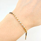 Pulso Tipo Militar Diamantado 2.45 g / 19 cm / 3 mm Tres Oros 18K