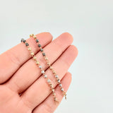 Pulso Tipo Militar Diamantado 2.45 g / 19.5 cm / 3 mm Tres Oros 18K