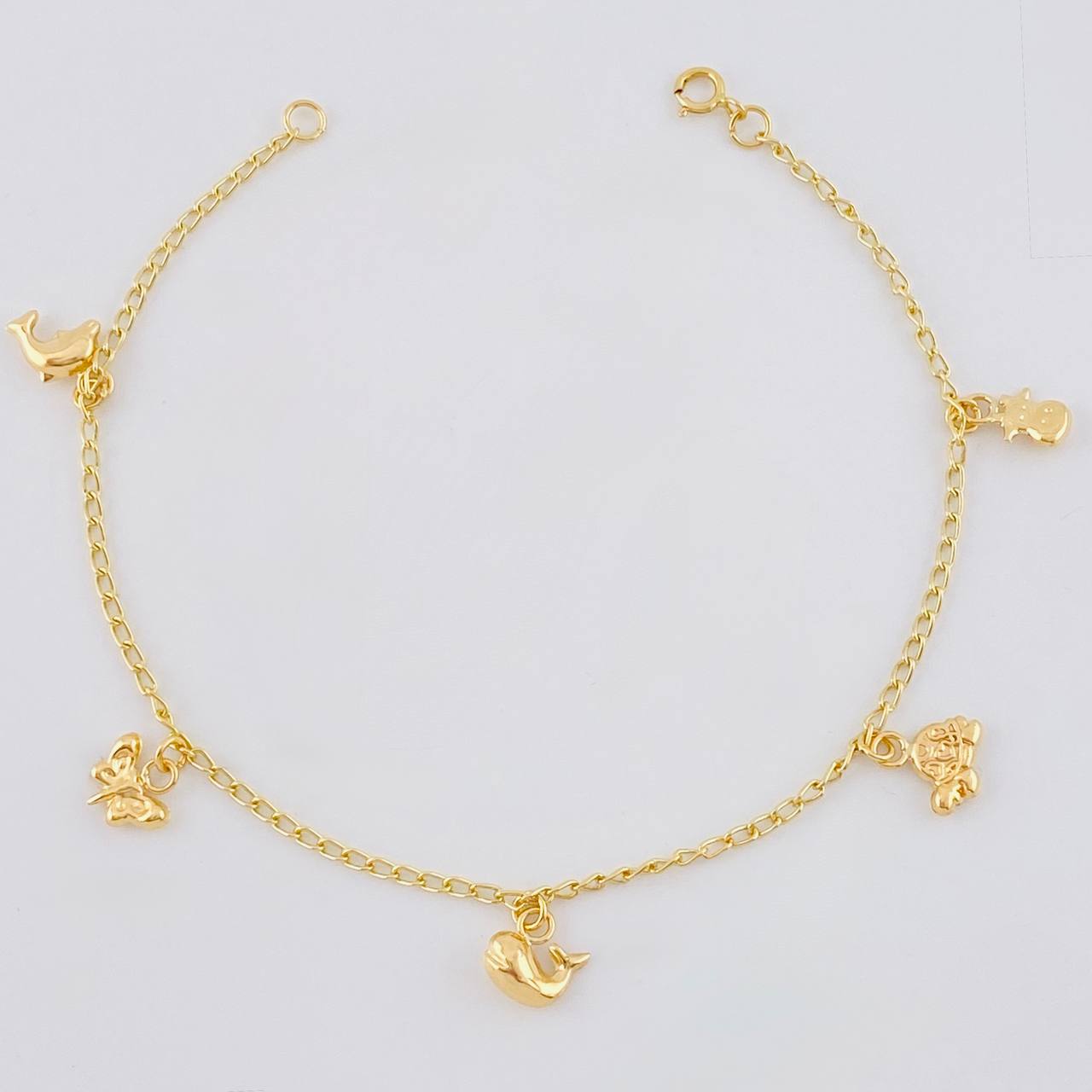 Pulso Espiga Dijes Animales 2.6 g / 19 cm / 1.6 mm Oro Amarillo 18K