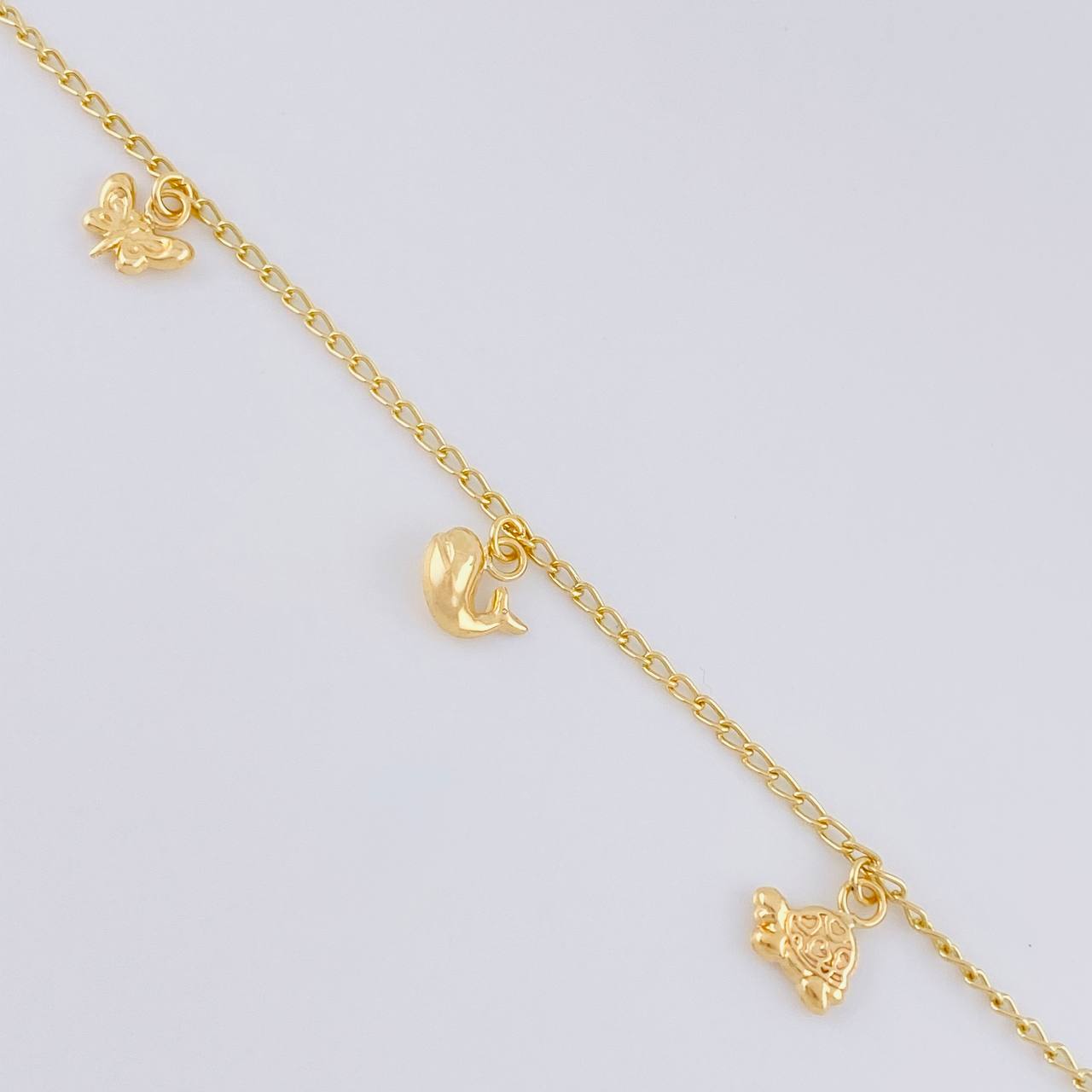Pulso Espiga Dijes Animales 2.6 g / 19 cm / 1.6 mm Oro Amarillo 18K