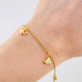 Pulso Espiga Dijes Animales 2.6 g / 19 cm / 1.6 mm Oro Amarillo 18K