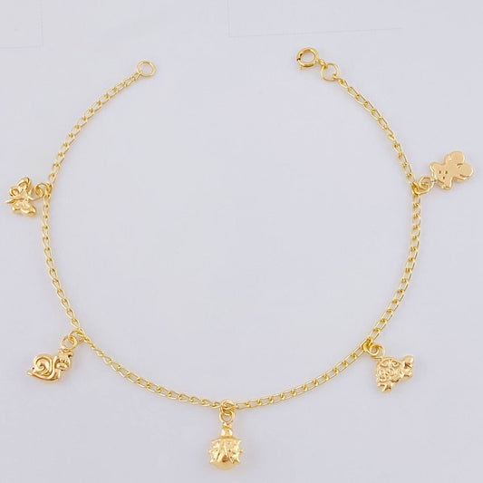 Pulso Espiga Dijes Animales 2.7 g / 19 cm / 1.6 mm Oro Amarillo 18K