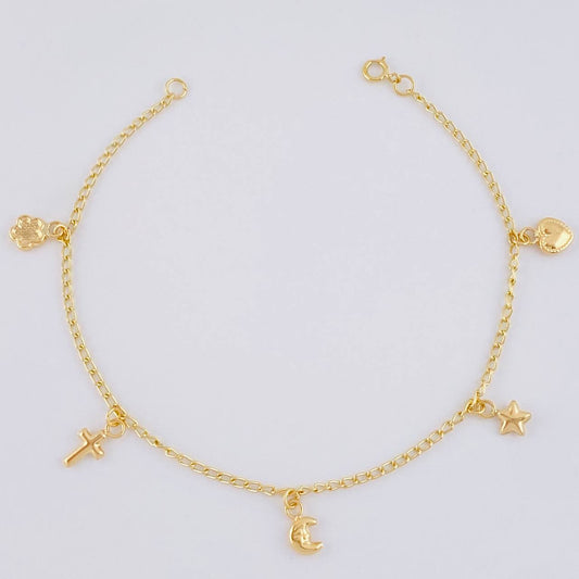 Pulso Espiga Dijes 2.35 g / 19 cm / 1.6 mm Oro Amarillo 18K