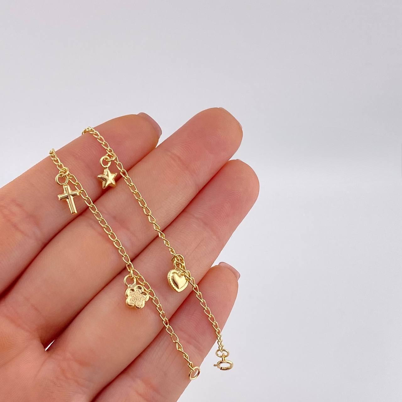 Pulso Espiga Dijes 2.35 g / 19 cm / 1.6 mm Oro Amarillo 18K