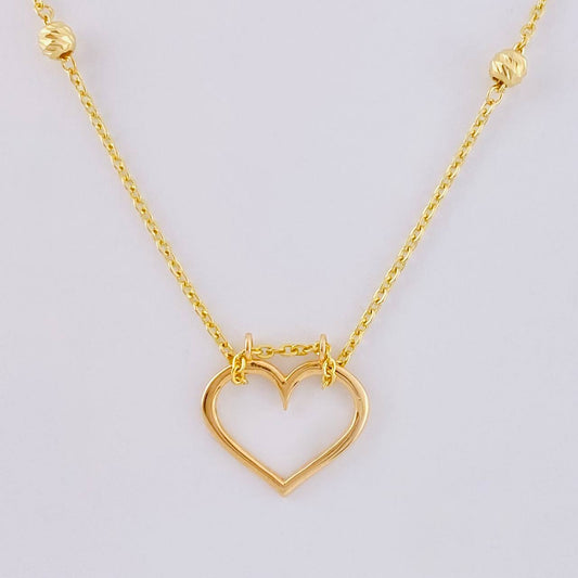 Cadena Aro Seguido Silueta Corazón 4 g / 43 cm / 1.6 mm Oro Amarillo 18K