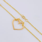 Cadena Aro Seguido Silueta Corazón 4 g / 43 cm / 1.6 mm Oro Amarillo 18K