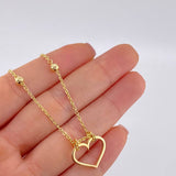 Cadena Aro Seguido Silueta Corazón 4 g / 43 cm / 1.6 mm Oro Amarillo 18K