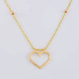 Cadena Aro Seguido Silueta Corazón 3.8g / 45cm / 1.55mm Dos Oros Amarillo Rosa 18K