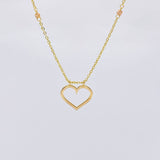 Cadena Aro Seguido Silueta Corazón 3.7g / 45cm / 1.6mm Dos Oros Negro Amarillo 18K