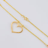 Cadena Aro Seguido Silueta Corazón 3.7g / 45cm / 1.6mm Dos Oros Negro Amarillo 18K