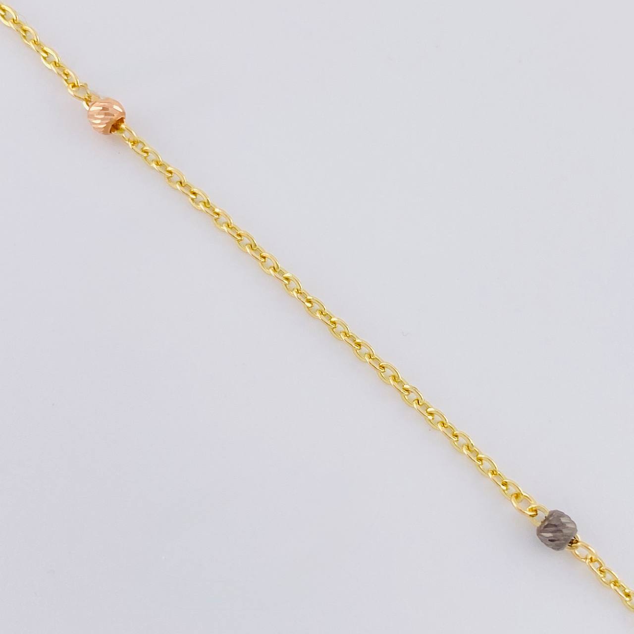 Cadena Aro Seguido Silueta Corazón 3.8g / 45cm / 1.55mm Dos Oros Amarillo Rosa 18K