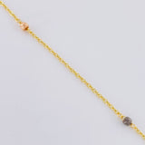 Cadena Aro Seguido Silueta Corazón 3.7g / 45cm / 1.6mm Dos Oros Negro Amarillo 18K