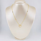 Cadena Aro Seguido Silueta Corazón 3.8g / 45cm / 1.55mm Dos Oros Amarillo Rosa 18K