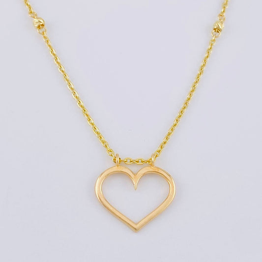 Cadena Aro Seguido Silueta Corazón 3.65 g / 43.5 cm / 1.55 mm Oro Amarillo 18K