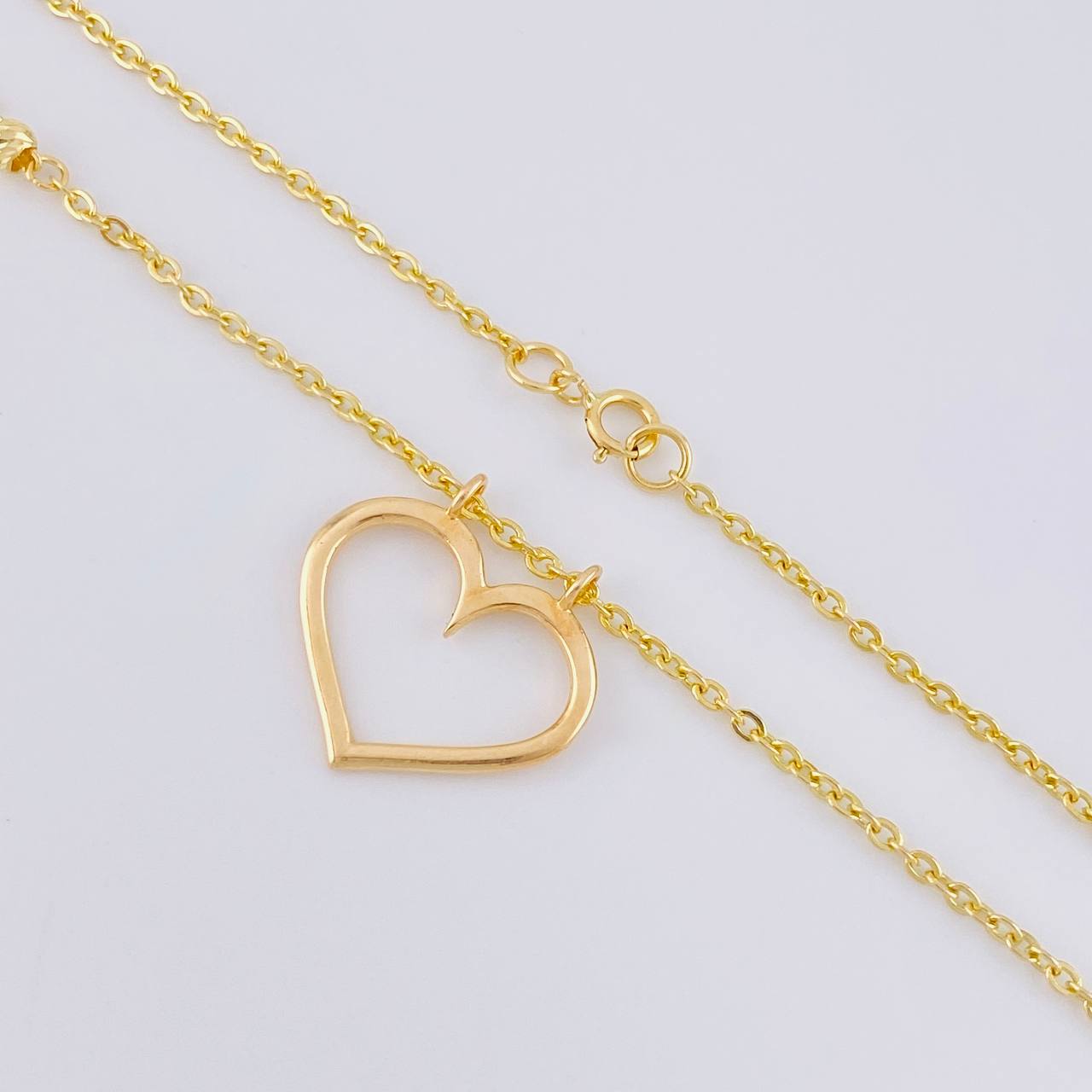 Cadena Aro Seguido Silueta Corazón 3.65g / 45cm / 1.55mm Oro Amarillo 18K