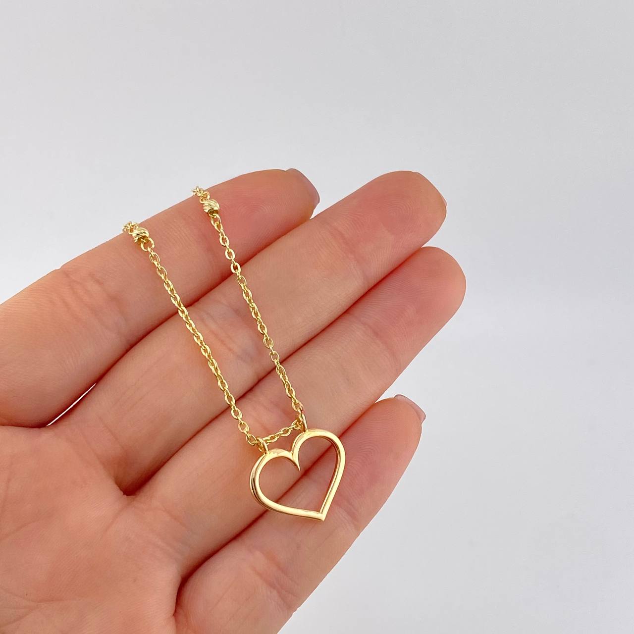Cadena Aro Seguido Silueta Corazón 3.8 g / 43 cm / 3.65 mm Oro Amarillo 18K