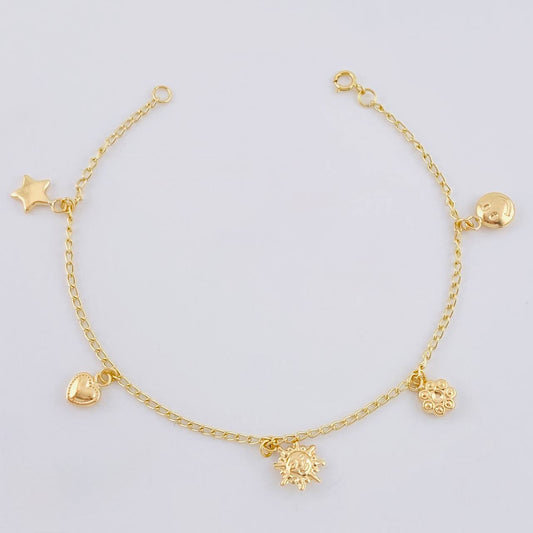 Pulso Espiga Dijes 2.75 g / 19 cm / 1.6 mm Oro Amarillo 18K