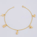 Pulso Espiga Dijes Animales 2.55 g / 18 cm / 1.6 mm Oro Amarillo 18K