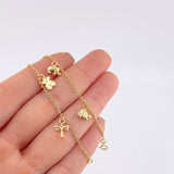Pulso Espiga Dijes Animales 2.55 g / 18 cm / 1.6 mm Oro Amarillo 18K