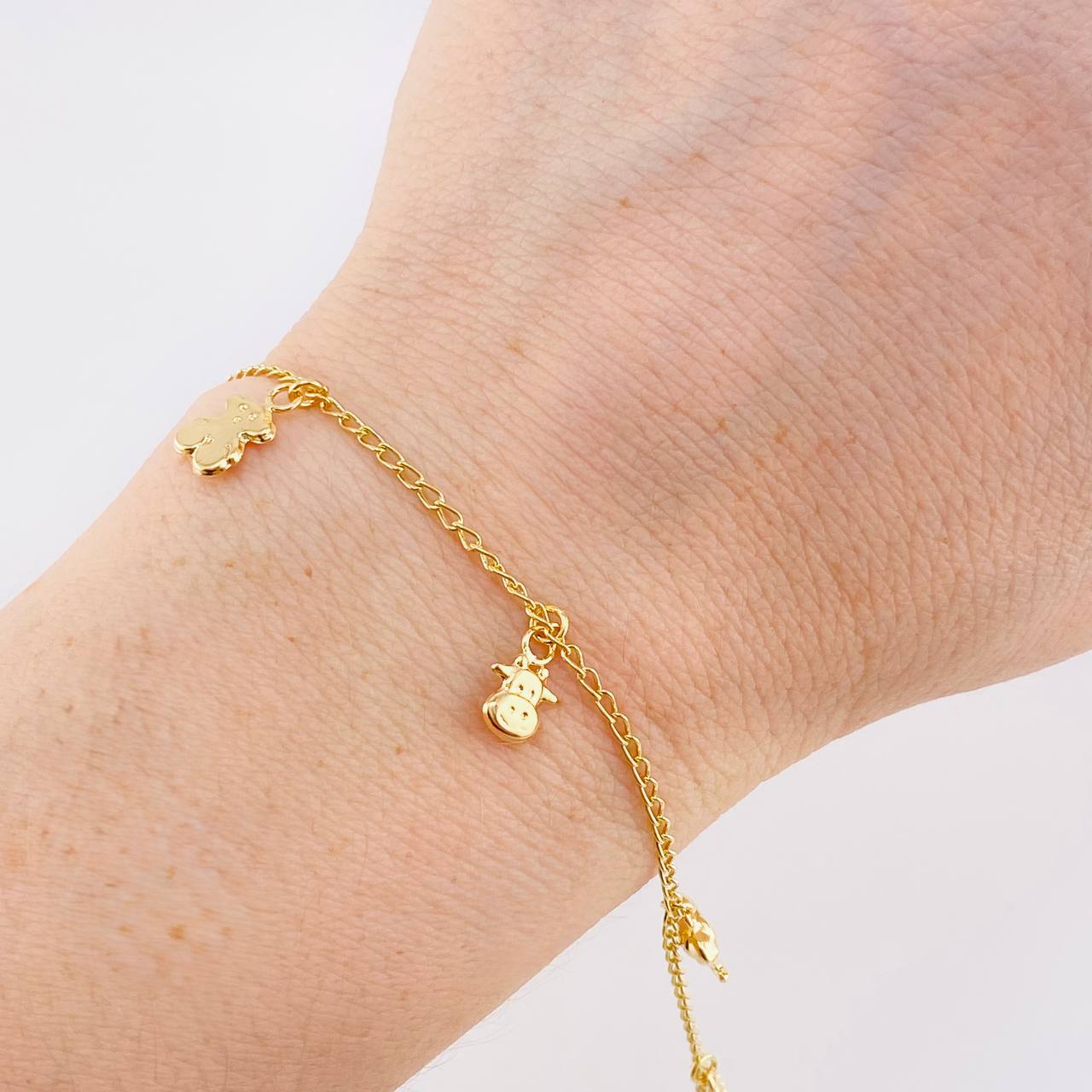 Pulso Espiga Dijes Animales 2.55 g / 18 cm / 1.6 mm Oro Amarillo 18K