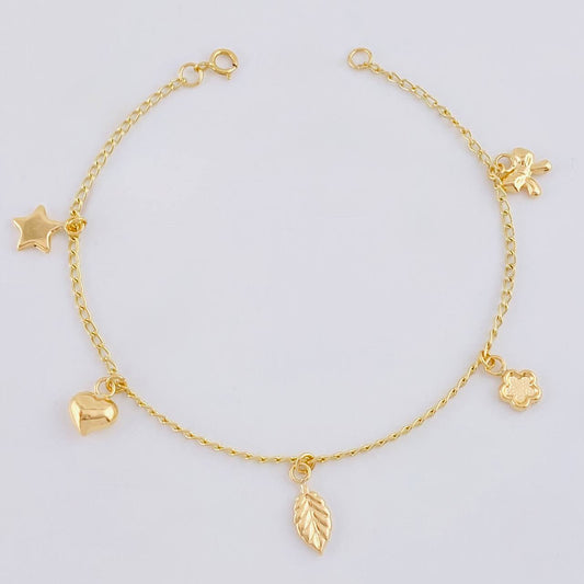 Pulso Espiga Dijes 2.6 g / 18 cm / 1.6 mm Oro Amarillo 18K